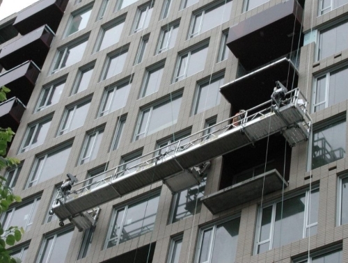window cleaning equipment on high rise